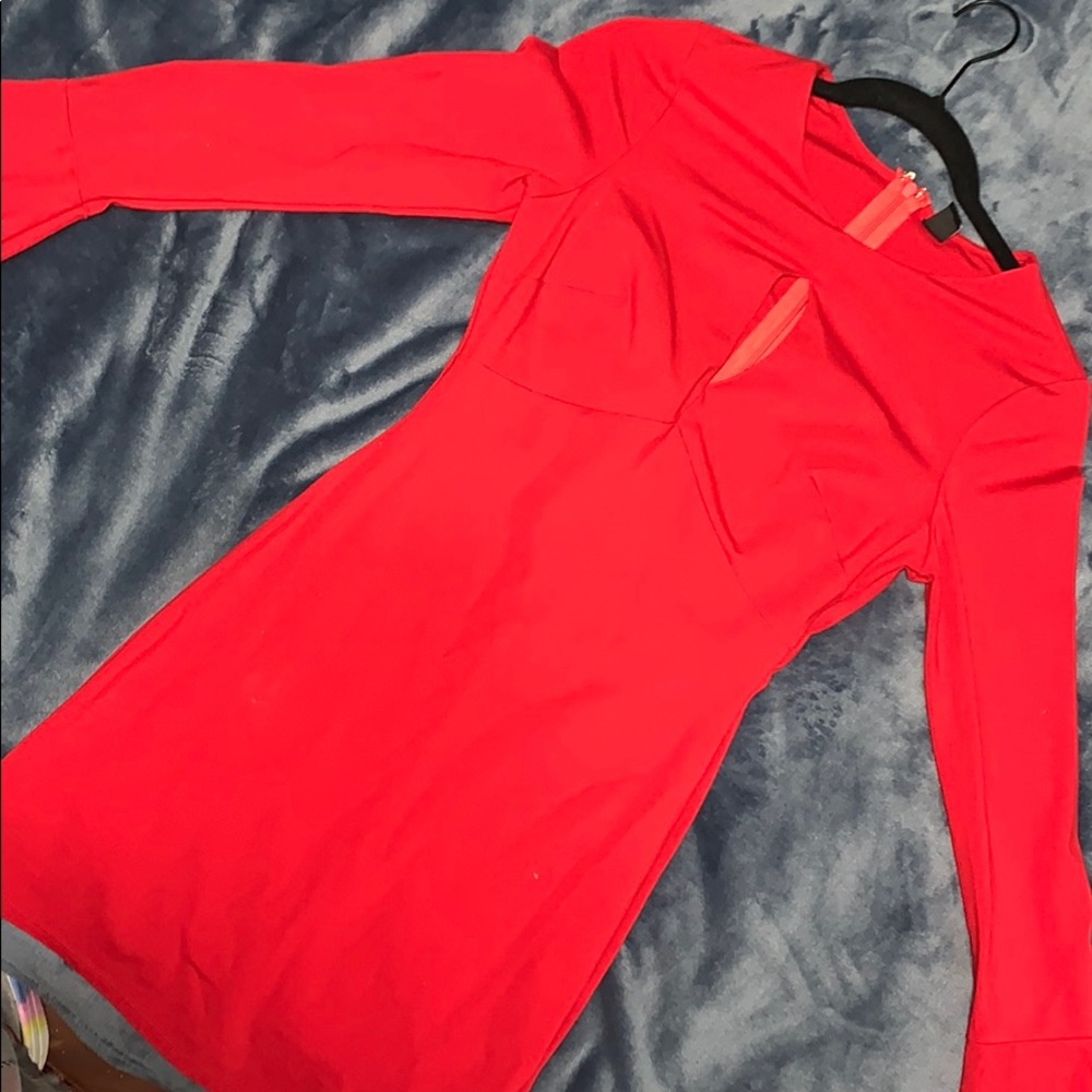 Fire Red Peephole Dress